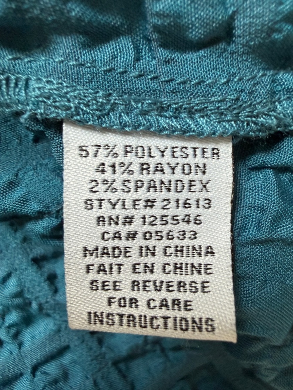Habitat teal puckered button up top sz L - Picture 4 of 6